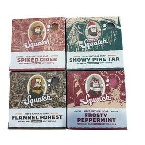 Dr. Squatch Soap Spiked Cider Snowy Pine Tar Flannel Forest Frosty Peppermint